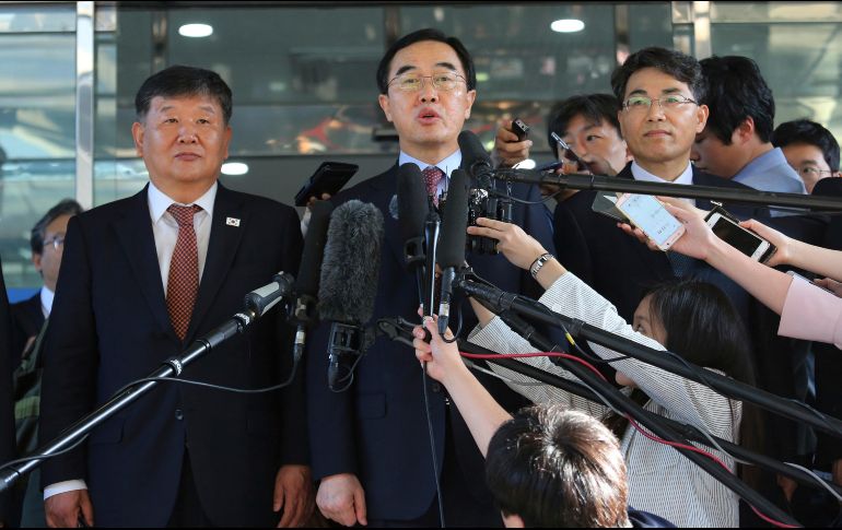 La delegación surcoreana está liderada por el titular de Unificación, Cho Myoung-gyon. AP / A. Young-joon