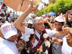 López Obrador realizó un mitin hoy en Ciudad Altamirano, Guerrero. SUN / V. Rosas
