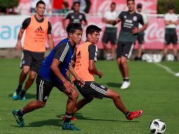 Hugo Ayala (i) y Jürgen Damm (d), durante el entrenamiento en el Centro de Alto Rendimiento de la Ciudad de México este viernes. EFE/J. Méndez