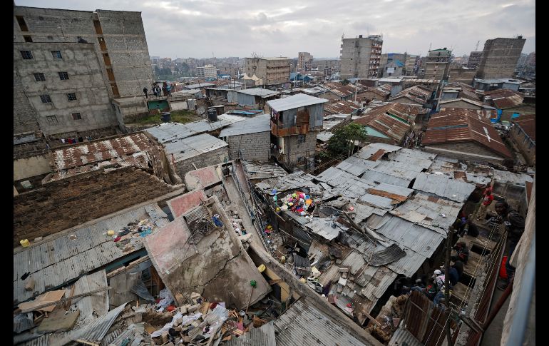 En este punto colapsó un edificio de cinco pisos en Nairobi, Kenia. Al menos tres personas murieron. AP/B. Curtis