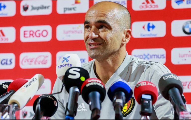 El seleccionador de Bélgica, Roberto Martínez, ofrece una rueda de prensa para anunciar la lista definitiva de los jugadores convocados para el Mundial de Rusia 2018. EFE/S. Lecocq