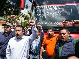 A los profesores que venían de Guerrero y Oaxaca, se les pidió que para su ingreso a la ciudad, debían hacerlo a pie. SUN / M. Arturo