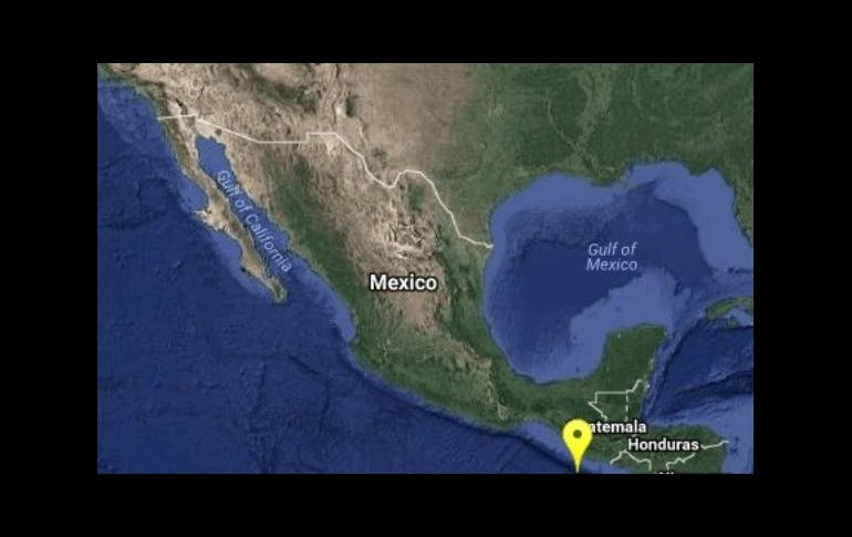 Imagen proporcionada por el Sismológico que muestra el sitio del epicentro. TWITTER/@SSNMexico