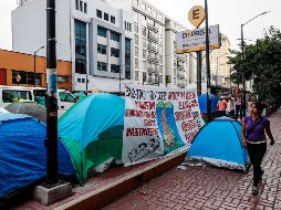 Integrantes de la CNTE instalaron un plantón para demandar la reinstalación de la mesa de negociación con la Segob. SUN / ARCHIVO