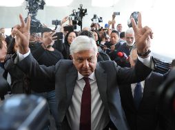 López Obrador sostuvo hoy una reunión con el sector empresarial tras estar en conflicto con este durante la mayor parte de su campaña. SUN / V. Rosas