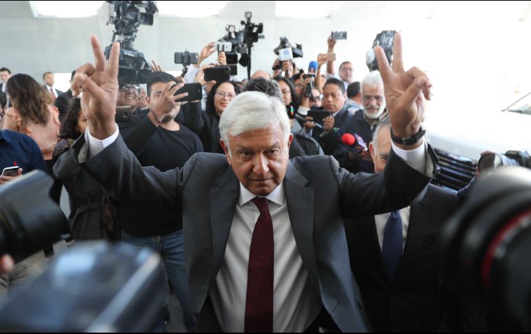 López Obrador sostuvo hoy una reunión con el sector empresarial tras estar en conflicto con este durante la mayor parte de su campaña. SUN / V. Rosas