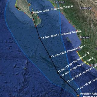 Huracán "Bud" sube a categoría 2; se localiza al sur de Jalisco