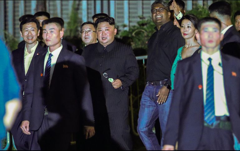 Kim, durante su visita al resort Marina Bay Sands. AP / Y. Teck Lim