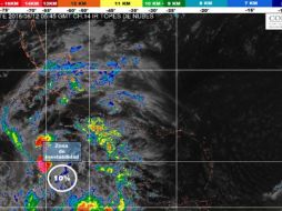 La zona de inestabilidad registra vientos sostenidos de 25 kilómetros por hora y rachas de 35 kilómetros por hora. TWITTER/@conagua_clima