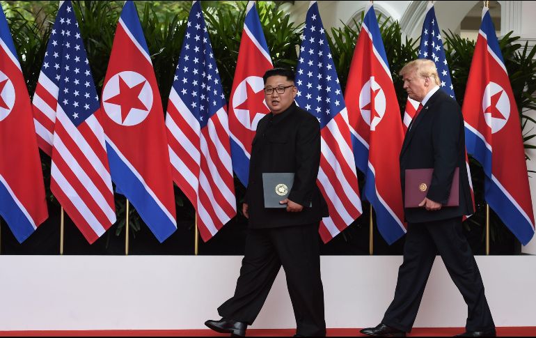 El líder norcoreano y el presidente de Estados Unidos sostuvieron una cumbre histórica en Singapur. AFP / A. Wallace