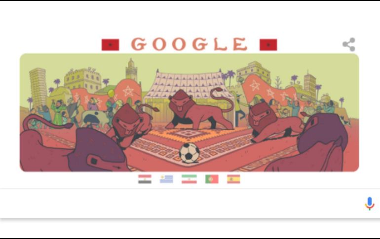El doodle de este viernes muestra una imagen de una cancha de futbol con la palabra 