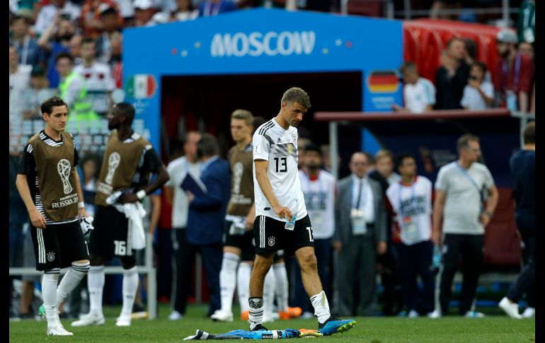 Así salió de la cancha el alemán Thomas Müller. AP/V. Caivano