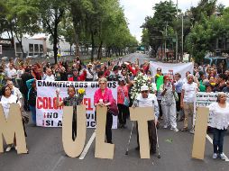 Vecinos del Multifamiliar de Tlalpan salieron a la calle para recordar lo acontecido hace nueve meses. NTX / I. Hernández