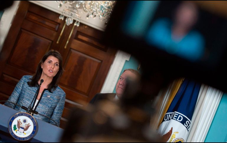 El anuncio de la retirada lo hizo la embajadora de Estados Unidos ante la ONU en Nueva York, Nikki Haley. AFP/A. Caballero