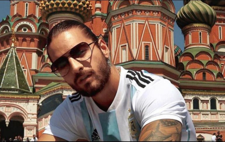 El artista utiliza su Instagram para compartir con sus seguidores sus momentos durante la fiesta del futbol. INSTAGRAM / MALUMA