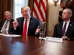 ''Queremos mantener juntas a las familias'', aseguró Trump en un encuentro con miembros del Congreso en la Casa Blanca. AP / E. Vucci