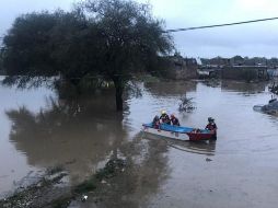 En el municipio de Silao, se desbordó el arroyo El Muerto, con afectaciones en Colonias La Joyita, La Curva y Guadalupe . TWITTER / @SeguridadGto