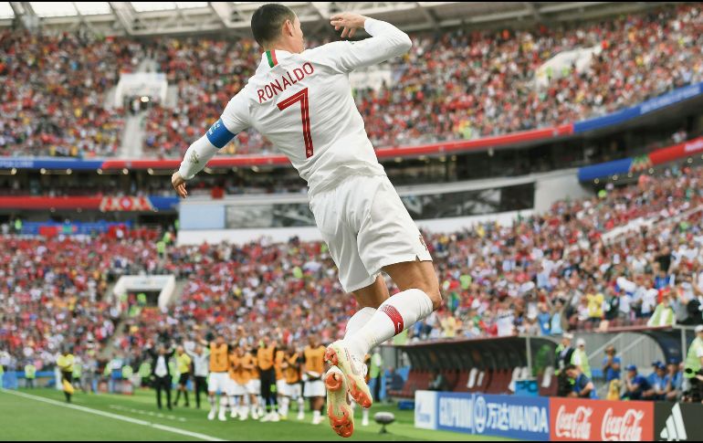 Uno más. Cristiano Ronaldo festeja su gol, que fue suficiente para vencer a Marruecos. EFE