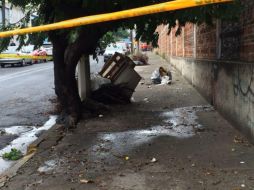 El cuerpo se encontraba en los cruces de Luis Molina y Miguel López de Legazpi. ESPECIAL / Policía de Guadalajara