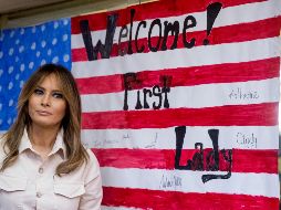 Melania durante su visita al reugio Upbring New Hope Children Center, en McAllen, Texas, este jueves. AP / A. Harnik