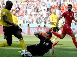 Romelu Lukaku llegó a cuatro goles en el torneo y comparte con Cristiano Ronaldo la punta en la tabla de los mejores anotadores en Rusia. EFE / F. Arrizabalaga