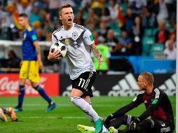 La Selección germana arrancó el segundo tiempo desatando toda su furia ofensiva, y en esta ocasión fue recompensada con un tanto de Reus al 47'. AFP / N. Almeida