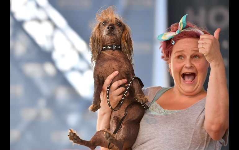El concurso se realiza desde hace más de 30 años y celebra las imperfecciones que hacen a cada perro especial y único. Heather Wilson llevó a su mascota 