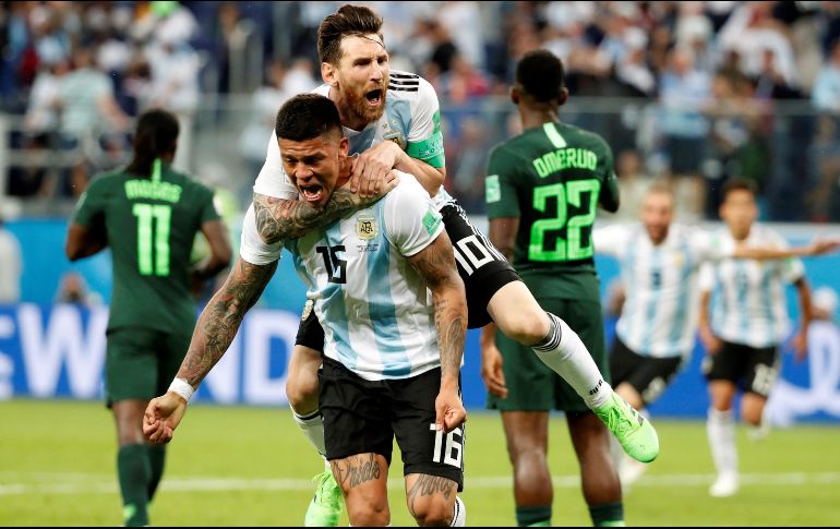 Lionel Messi anota su primer gol en Rusia 2018 y Marcos Rojo sella la agónica victoria de los sudamericanos. EFE / J. Herrero