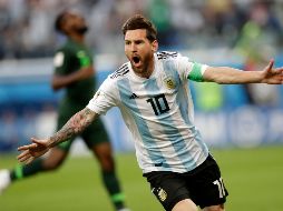 Messi celebra tras anotar el primer gol de la Albiceleste al 14'. AP/P. David