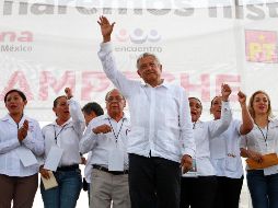 López Obrador prometió fomentar actividades productivas en el estado para generar 40 mil empleos. NOTIMEX/F. Estrada