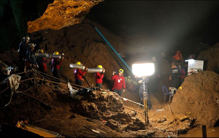 La cueva de Tham Luang Nang Non es un laberinto de pasadizos de kilómetros de longitud y túneles angostos. EFE/P. Tasiri