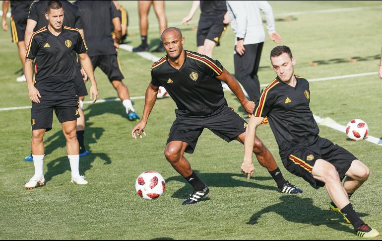 Los jugadores de la Selección de Bélgica cerraron su preparación ayer, de cara al duelo de hoy ante Japón. EFE