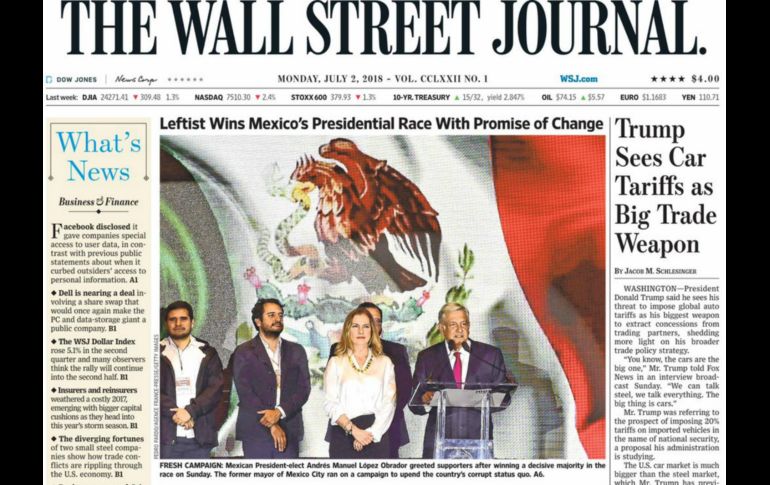 Fotogalería: Así anuncian en el mundo triunfo de López Obrador en México
