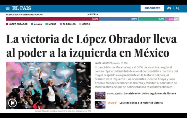 Fotogalería: Así anuncian en el mundo triunfo de López Obrador en México