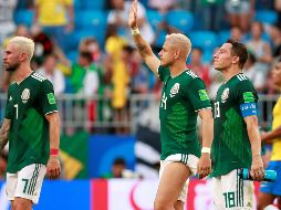 ''¡Bien jugado, @miseleccionmx! Reconocemos su entrega y desempeño en la Copa del Mundo #Rusia2018. Gracias por dejar todo en la cancha. @Mexico unido siempre con ustedes'', dijo el Mandatario en Twitter. EFE  / J. Méndez