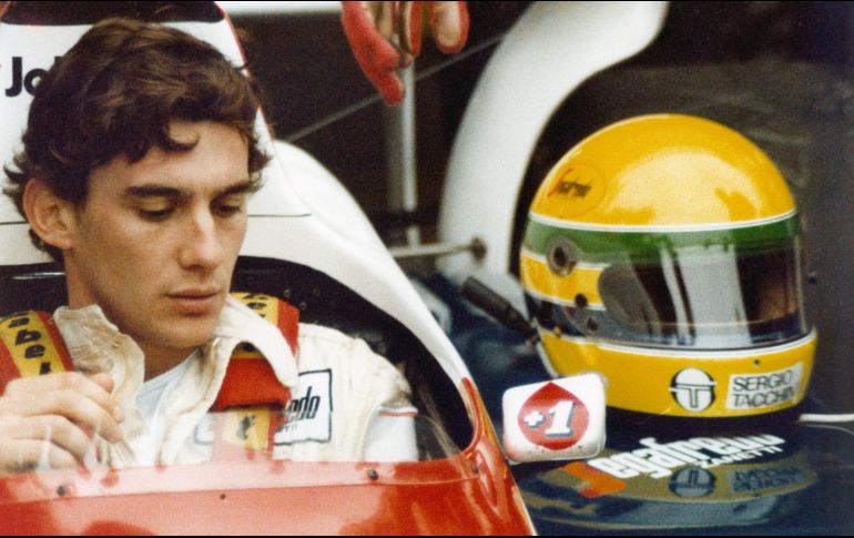 El casco fue usado por Senna durante las pruebas de F1 en el Circuito Paul Ricard del GP de Francia en 1994, el año de su accidente fatal. EL INFORMADOR / ARCHIVO