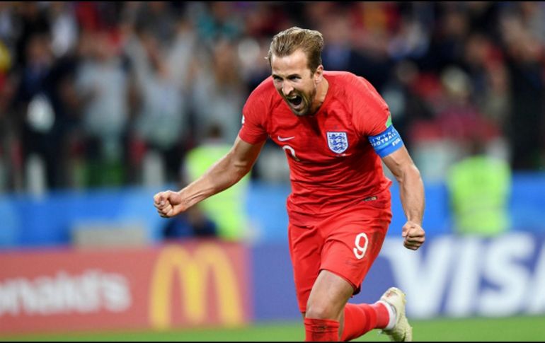 Ruge, león. Kane celebra tras anotar el primer gol de Inglaterra. NTX/G. Sisoev