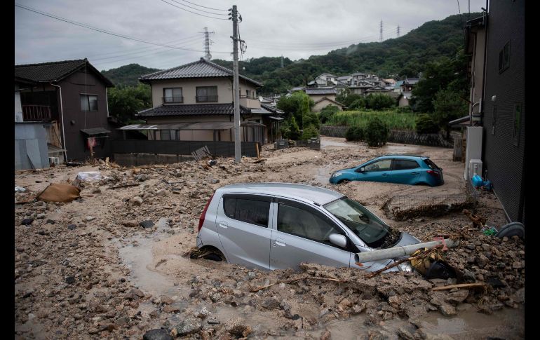El efecto de un deslave en Saka, en la prefectura de Hiroshima. Al menos 73 personas han muerto y más de 60 están desaparecidas.