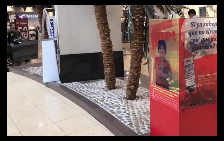 Uno de los contenedores de Nariz Roja está en el centro comercial ubicado en avenida Vallarta y San Ignacio. ESPECIAL