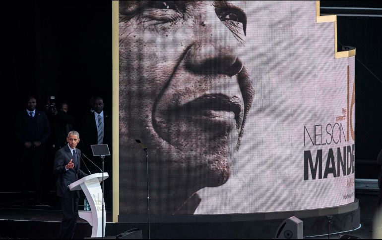 El ex presidente estadounidense Barack Obama, en la conferencia conmemorativa del centenario del héroe de la lucha contra el 