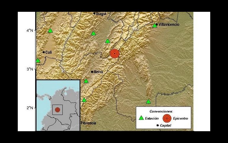 El movimiento tuvo su epicentro a 11 kilómetros del municipio de Colombia. TWITTER/SGC