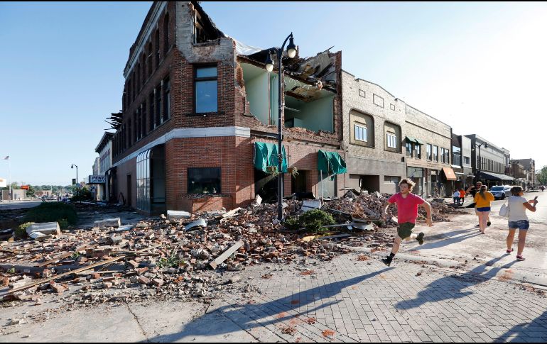 El tornado pasó por el poblado de Pella, ubicado a unos 64 kilómetros al sureste de Des Moines. AP / C. Neibergall