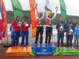 En la prueba doble par ligero, en la rama femenil, la atleta olímpica Kenia Lechuga y Fabiola Núñez conquistaron el oro. TWITTER / @CONADE