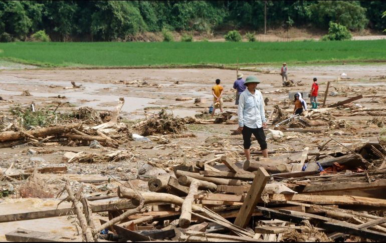Más de dos mil 500 hogares en la norteña Yen Bai se han visto afectados por las intensas lluvias e inundaciones. AFP / A. Tuan