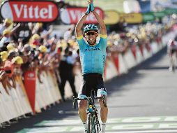 Omar Fraile (Astana) reconoció que la etapa con final en Mende la tenía marcada desde que conoció el recorrido y que con este éxito cumplió “un sueño”. AFP