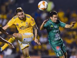 André-Pierre Gignac puso de cabeza el segundo gol de los felinos norteños. MEXSPORT