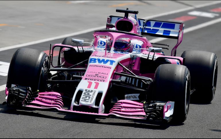 El conductor mexicano finaliza unos segundos por detrás de su compañero de Force India, el francés Esteban Ocon, quien concluye en el décimo puesto. AFP / A. Isakovic