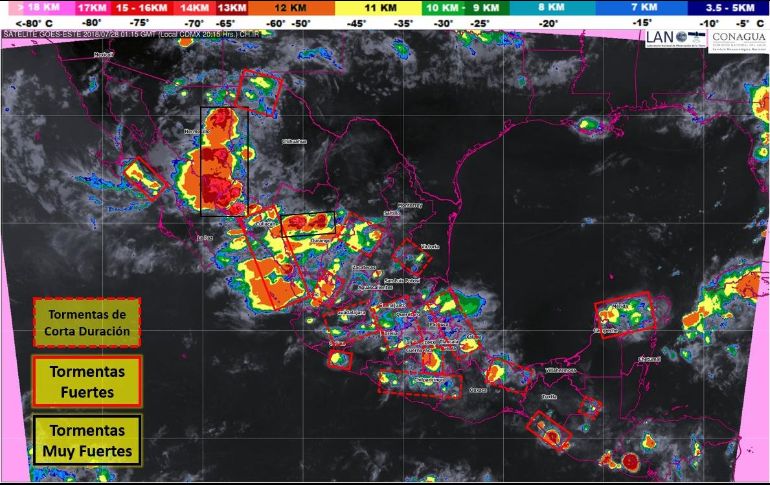 Las lluvias serán ocasionadas por la Onda Tropical 21 que recorrerá rápidamente el sur del país. TWITTER / @conagua_clima