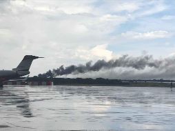 Momento en que la aeronave cae después de cinco minutos de despeqgue. TWITTER / @luizork