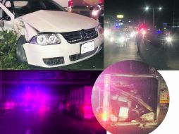 El vehículo de Marín se subió al camellón central de López Mateos. Ésto y la volcadura del camión obstruyeron varios carriles de la avenida. ESPECIAL